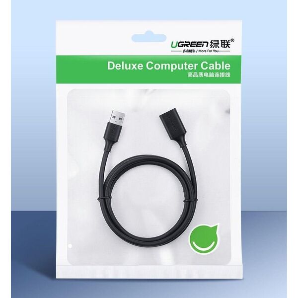 Kabel USB Ugreen USB-A - USB-A 1.5 m Czarny (6957303831265)