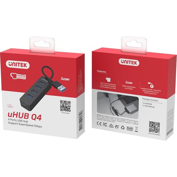 HUB USB Unitek 4x USB-A 3.1 Gen1 (H1117A)