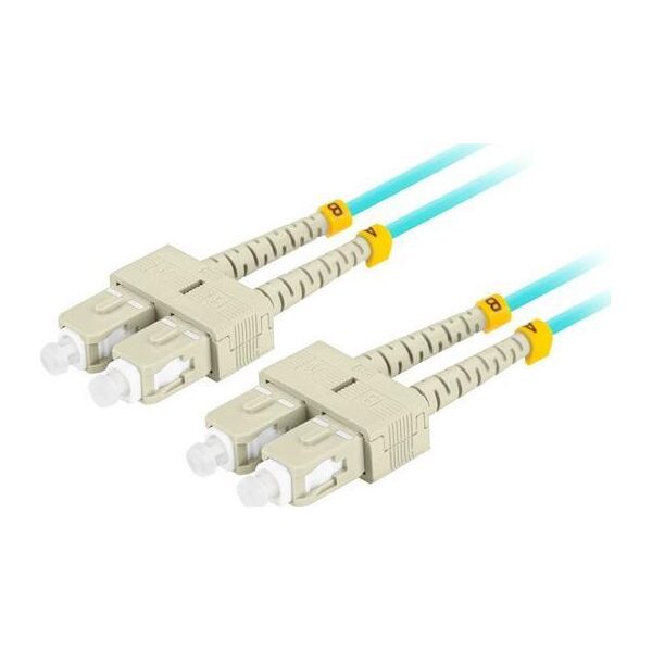 Lanberg PATCHCORD ŚWIATŁOWODOWY MM SC/UPC-SC/UPC DUPLEX 3.0MM OM3 50/125 LSZH 2M AQUA LANBERG