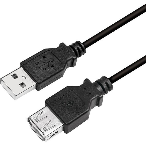 Kabel USB LogiLink USB-A - USB-A 2 m Czarny (CU0010B)