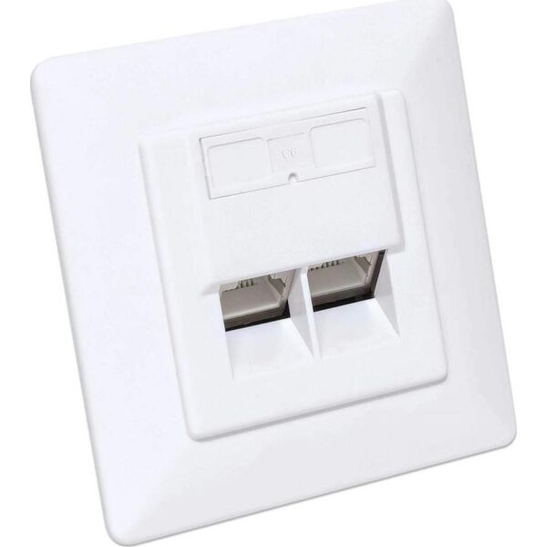 Intellinet Network Solutions Intellinet Gniazdo sieciowe podtynkowe 2x RJ45 Cat6 10G, STP, białe