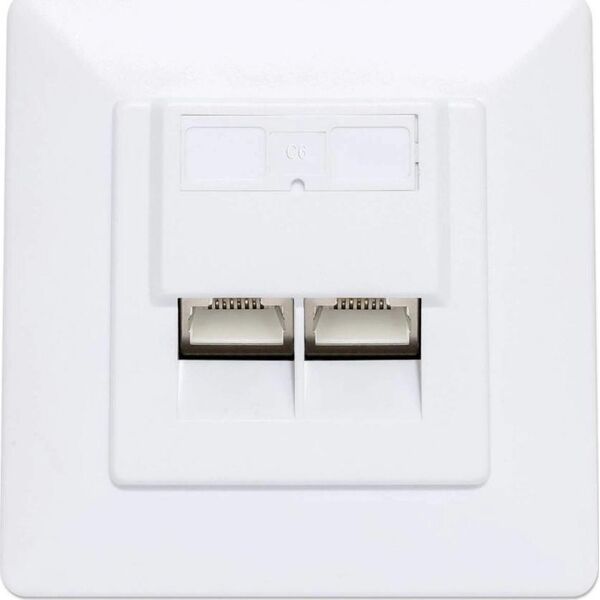 Intellinet Network Solutions Intellinet Gniazdo sieciowe podtynkowe 2x RJ45 Cat6 10G, STP, białe