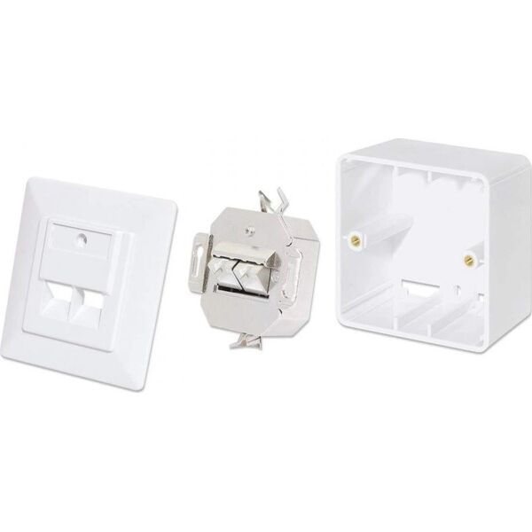 Intellinet Network Solutions Intellinet Gniazdo sieciowe podtynkowe 2x RJ45 Cat6 10G, STP, białe