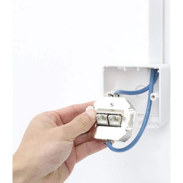Intellinet Network Solutions Intellinet Gniazdo sieciowe podtynkowe 2x RJ45 Cat6 10G, STP, białe