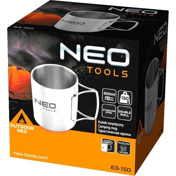 Neo Kubek turystyczny szara, aluminium, 0.3l, 63-150, Neo Tools (63-150) - NHKX15NNXSNO