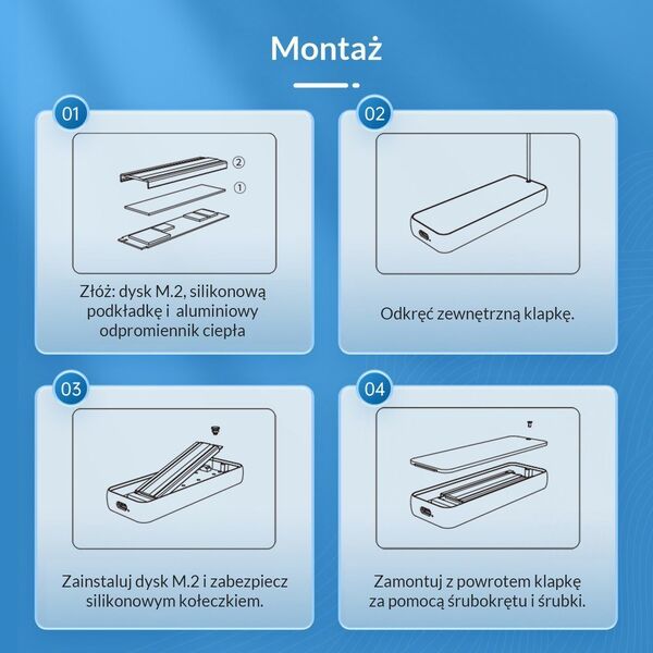 Kieszeń Orico dysku SSD M.2 NVMe 20 Gbps