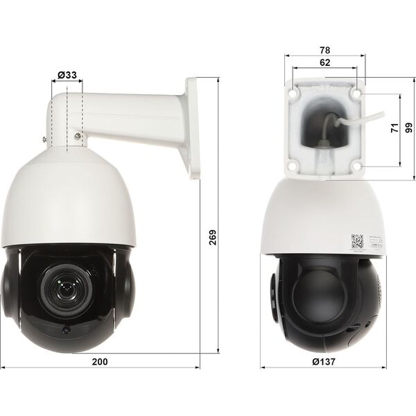 Kamera IP Omega KAMERA IP SZYBKOOBROTOWA ZEWNĘTRZNA OMEGA-23P18-6P-AI - 1080p 5.35&nbsp|... 96.3&nbsp|mm