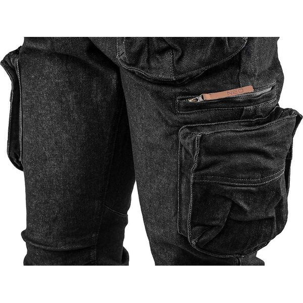 Neo Spodnie robocze 5-kieszeniowe DENIM, czarne, rozmiar XL 81-233-XL