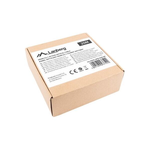 Kabel Lanberg HDMI - HDMI 20m czarny (CA-HDMI-30FB-0200-BK)