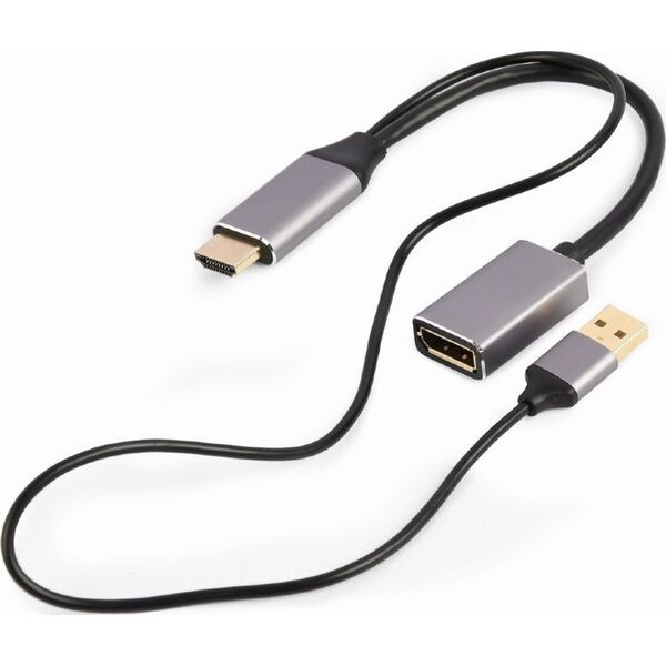 Adapter AV Gembird DisplayPort - HDMI srebrny (A-HDMIM-DPF-02)