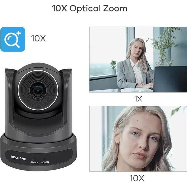 Kamera internetowa Rocware Kamera USB PTZ 1080p do wideokonferencji - ROCWARE RC20