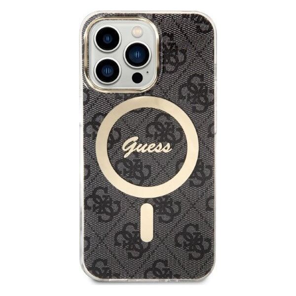 Guess Zestaw Guess GUBPP13LH4EACSK Case+ Charger iPhone 13 Pro czarny/black hard case 4G Print MagSafe NoSize