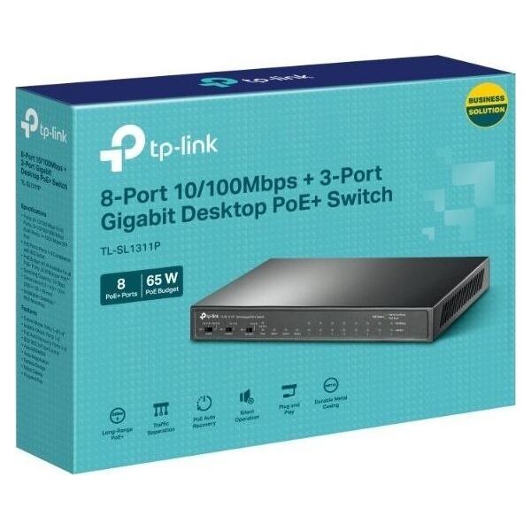 Switch TP-Link Przełšcznik SL1311P 8xFE PoE+ 2xGE 1xSFP