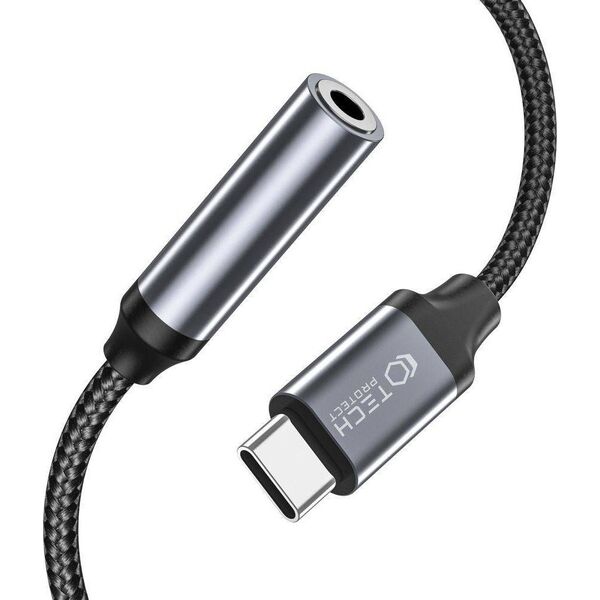 Adapter USB Tech-Protect Adapter Tech-protect Ultraboost USB-C/mini jack 3.5mm Black