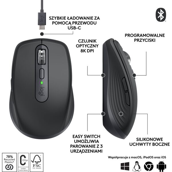 Mysz Logitech MX Anywhere 3S Graphite (910-006929)
