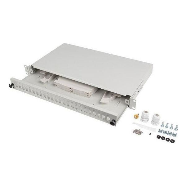Lanberg Przełącznica światłowodowa Lanberg 24xSC Simplex / 24xLC Duplex RACK 19" 1U Szara + akcesoria