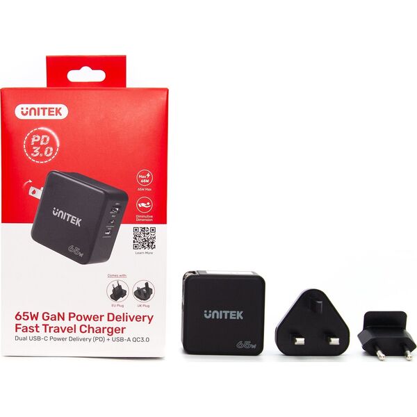 Ładowarka Unitek 1x USB-A 2x USB-C 3.25 A (P1117B)