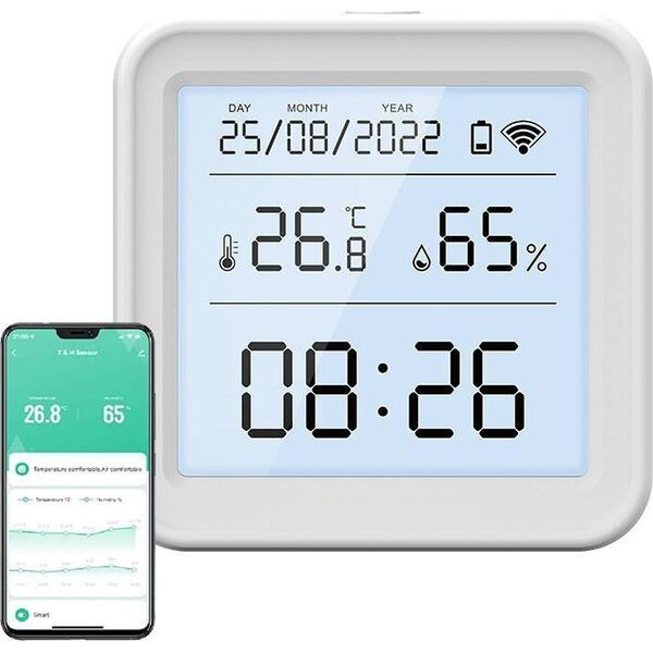 Gosund Inteligentny czujnik temperatury i wilgotności Wi-Fi Gosund S6 (ekran LCD, podświetlenie)