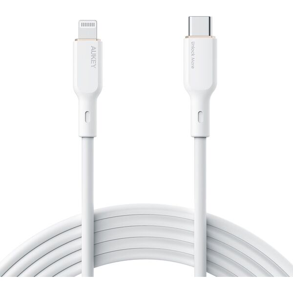 Kabel USB Aukey USB-C - Lightning 1.8 m Biały (CB-SCL2)