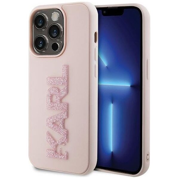 Karl Lagerfeld Karl Lagerfeld KLHCP15X3DMBKCP iPhone 15 Pro Max 6.7" różowy/pink hardcase 3D Rubber Glitter Logo