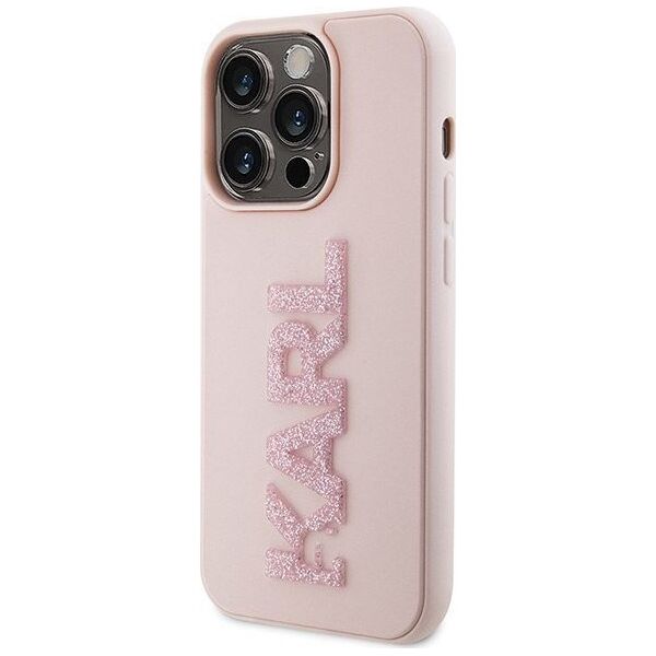 Karl Lagerfeld Karl Lagerfeld KLHCP15X3DMBKCP iPhone 15 Pro Max 6.7" różowy/pink hardcase 3D Rubber Glitter Logo