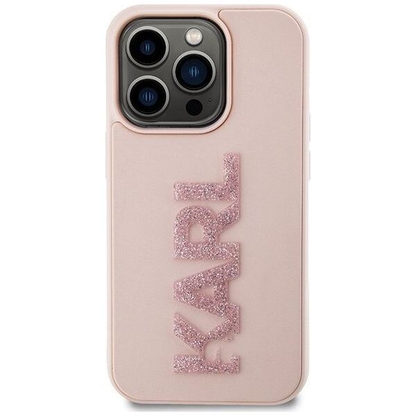 Karl Lagerfeld Karl Lagerfeld KLHCP15X3DMBKCP iPhone 15 Pro Max 6.7" różowy/pink hardcase 3D Rubber Glitter Logo