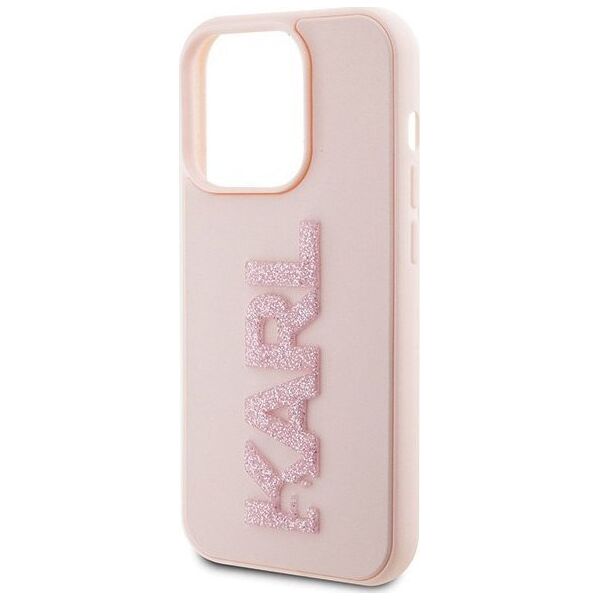 Karl Lagerfeld Karl Lagerfeld KLHCP15X3DMBKCP iPhone 15 Pro Max 6.7" różowy/pink hardcase 3D Rubber Glitter Logo