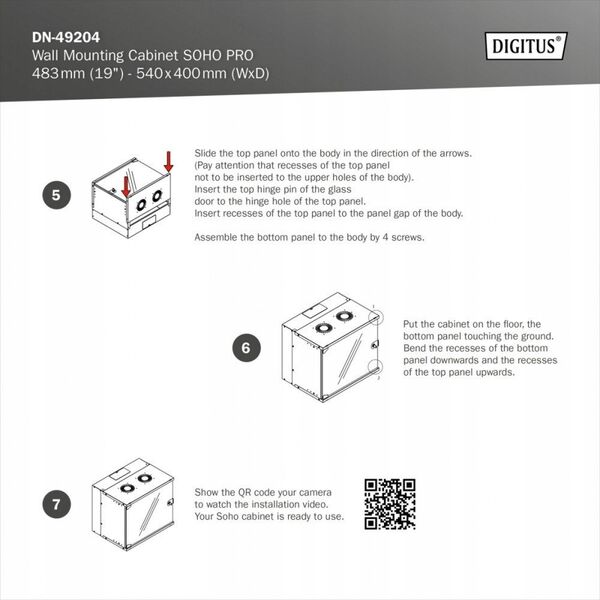 Szafa Digitus Rack Digitus 9HE Wall Mounting SOHO Pro Grey unm.
