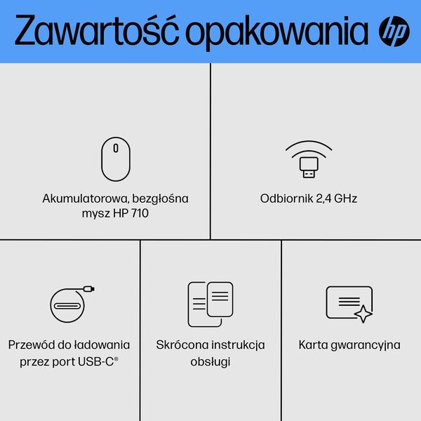 Mysz HP HP 710 Rechargeable Silent Mouse - bezdrátová bluetooth myš