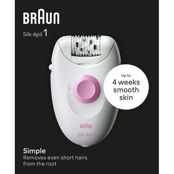 Depilator Braun Braun Silk-épil 1 1-000 biało-różowy