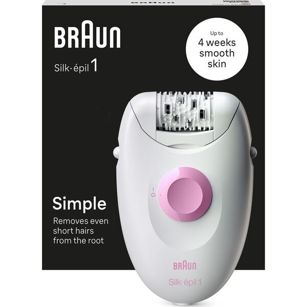 Depilator Braun Braun Silk-épil 1 1-000 biało-różowy