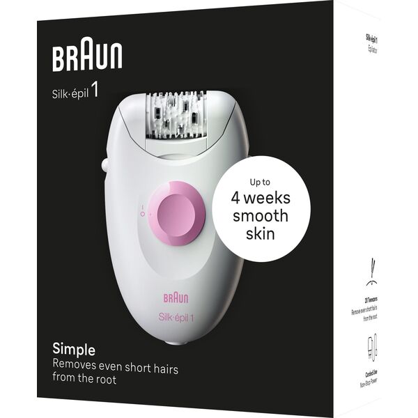 Depilator Braun Braun Silk-épil 1 1-000 biało-różowy