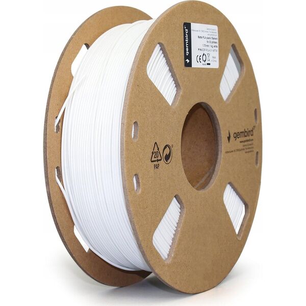 Gembird GEMBIRD Filament PLA matowy biały 1.75mm 1kg