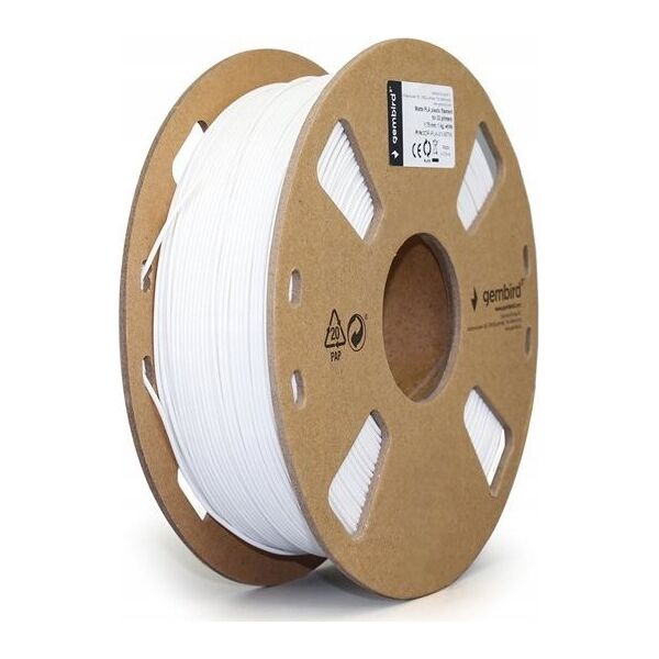 Gembird GEMBIRD Filament PLA matowy biały 1.75mm 1kg