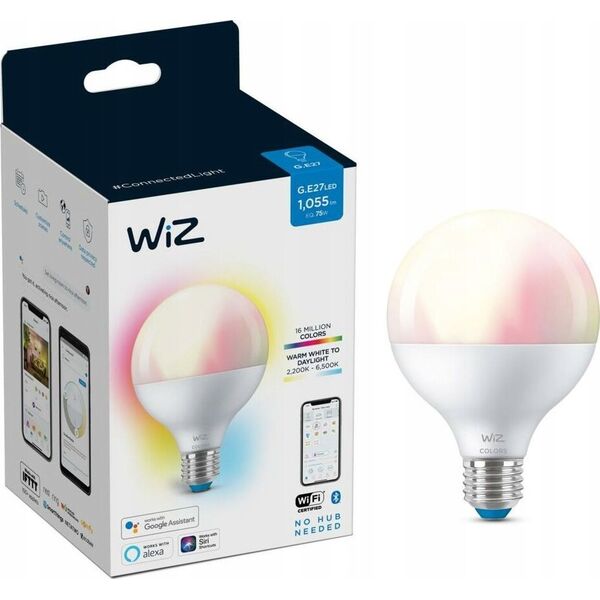 WiZ WiZ,Globe,11W,2200-6500 (RGB),G95,E27,1 pcs lightsource