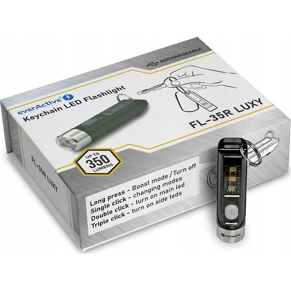 Latarka EverActive Latarka ładowalna brelok LED everActive FL-35R Luxy