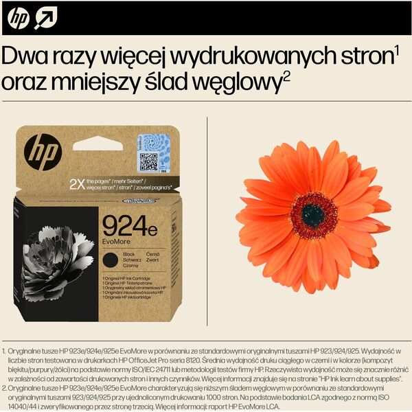 HP HP INC Atrament HP 924e EvoMore Black Original Ink Cartr