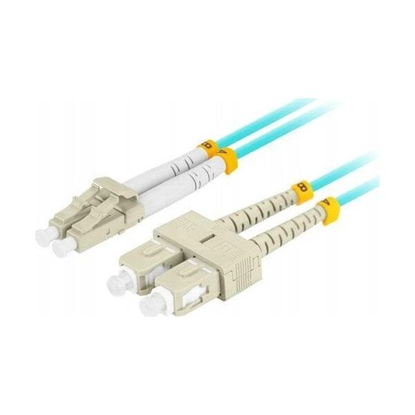 Lanberg Patchcord światłowodowy Lanberg MM LC/UPC-SC/UPC DUPLEX 3.0MM OM3 50/125 LSZH 1m aqua