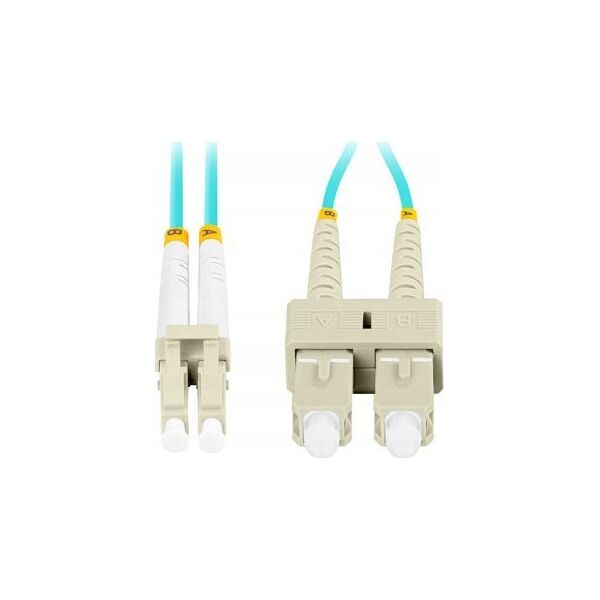 Lanberg Patchcord światłowodowy Lanberg MM LC/UPC-SC/UPC DUPLEX 3.0MM OM3 50/125 LSZH 1m aqua