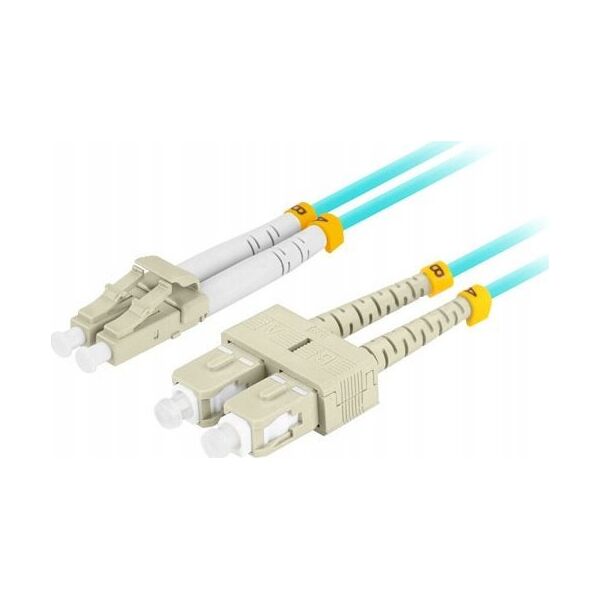 Lanberg Patchcord światłowodowy Lanberg MM LC/UPC-SC/UPC DUPLEX 3.0MM OM3 50/125 LSZH 5m aqua