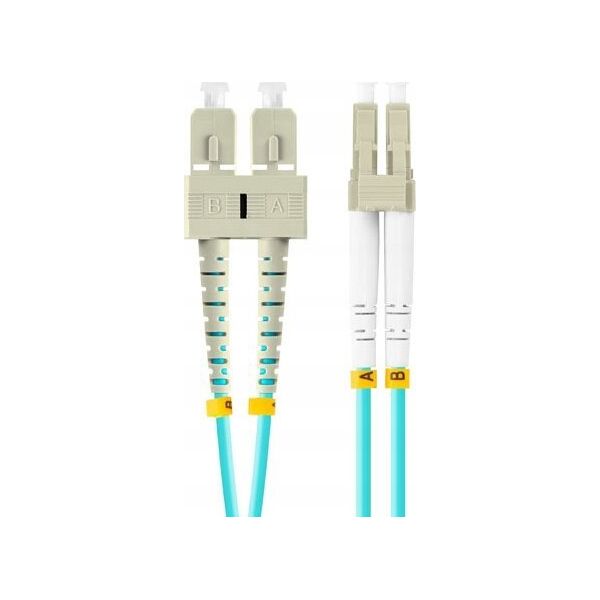 Lanberg Patchcord światłowodowy Lanberg MM LC/UPC-SC/UPC DUPLEX 3.0MM OM3 50/125 LSZH 5m aqua