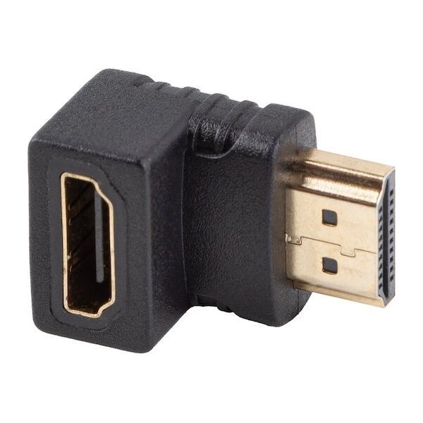 Adapter AV Lanberg Adapter Lanberg HDMI(M) -> HDMI(F) 4K kątowy dół czarny