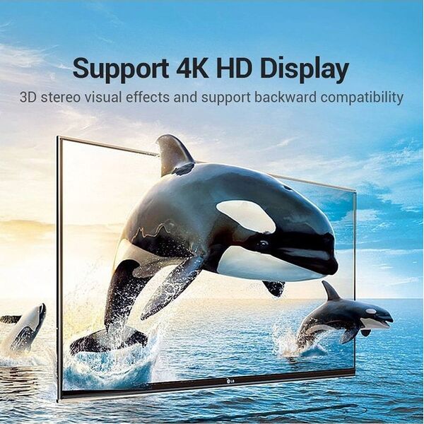 Adapter AV Lanberg Adapter Lanberg HDMI(M) -> HDMI(F) 4K kątowy dół czarny