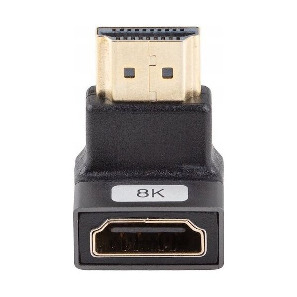 Adapter AV Lanberg Adapter Lanberg HDMI(F)->HDMI(F) 8K kątowy dół aluminimum srebrny