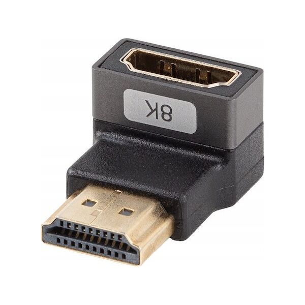 Adapter AV Lanberg Adapter Lanberg HDMI(F)->HDMI(F) 8K kątowy dół aluminimum srebrny