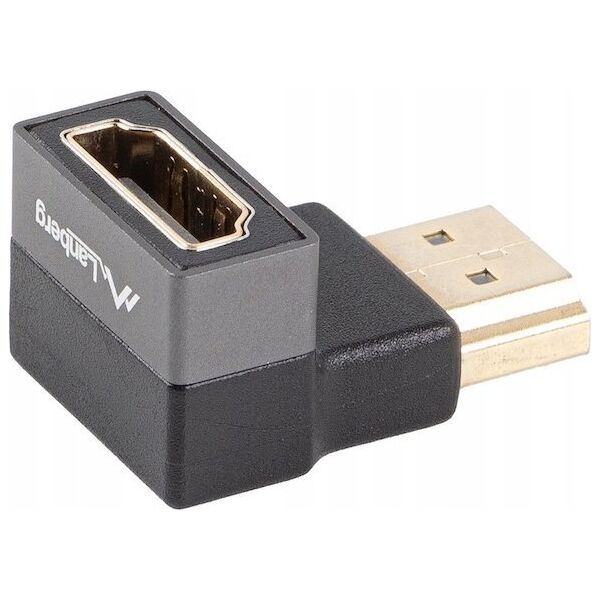 Adapter AV Lanberg Adapter Lanberg HDMI(F)->HDMI(F) 8K kątowy dół aluminimum srebrny