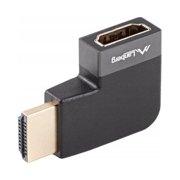 Adapter AV Lanberg Adapter Lanberg HDMI(F)->HDMI(F) 8K kątowy lewo aluminimum srebrny