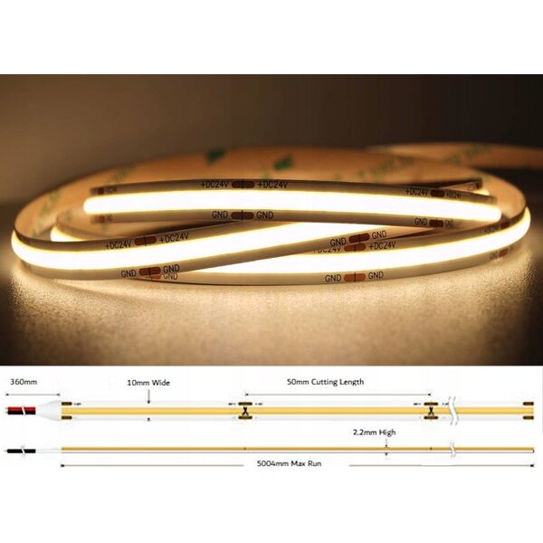 Taśma LED MW Lighting TAŚMA LED LED-COB-24V/12W-WW/5M - 3000&nbsp|K MW Lighting