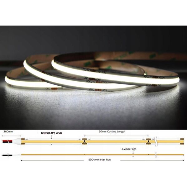 Taśma LED MW Lighting TAŚMA LED LED-COB-24V/8W-CW/5M - 6500&nbsp|K MW Lighting