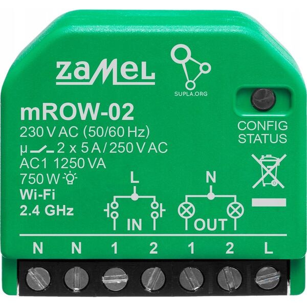 Zamel Supla - odbiornik 2-kanałowy Wi-Fi z monitorem energii mROW-02